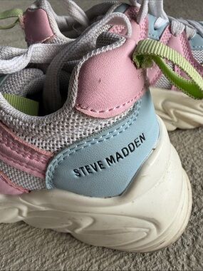 Steve Madden Kids Pastel Pink, Light Blue & Lime Accent Sneakers